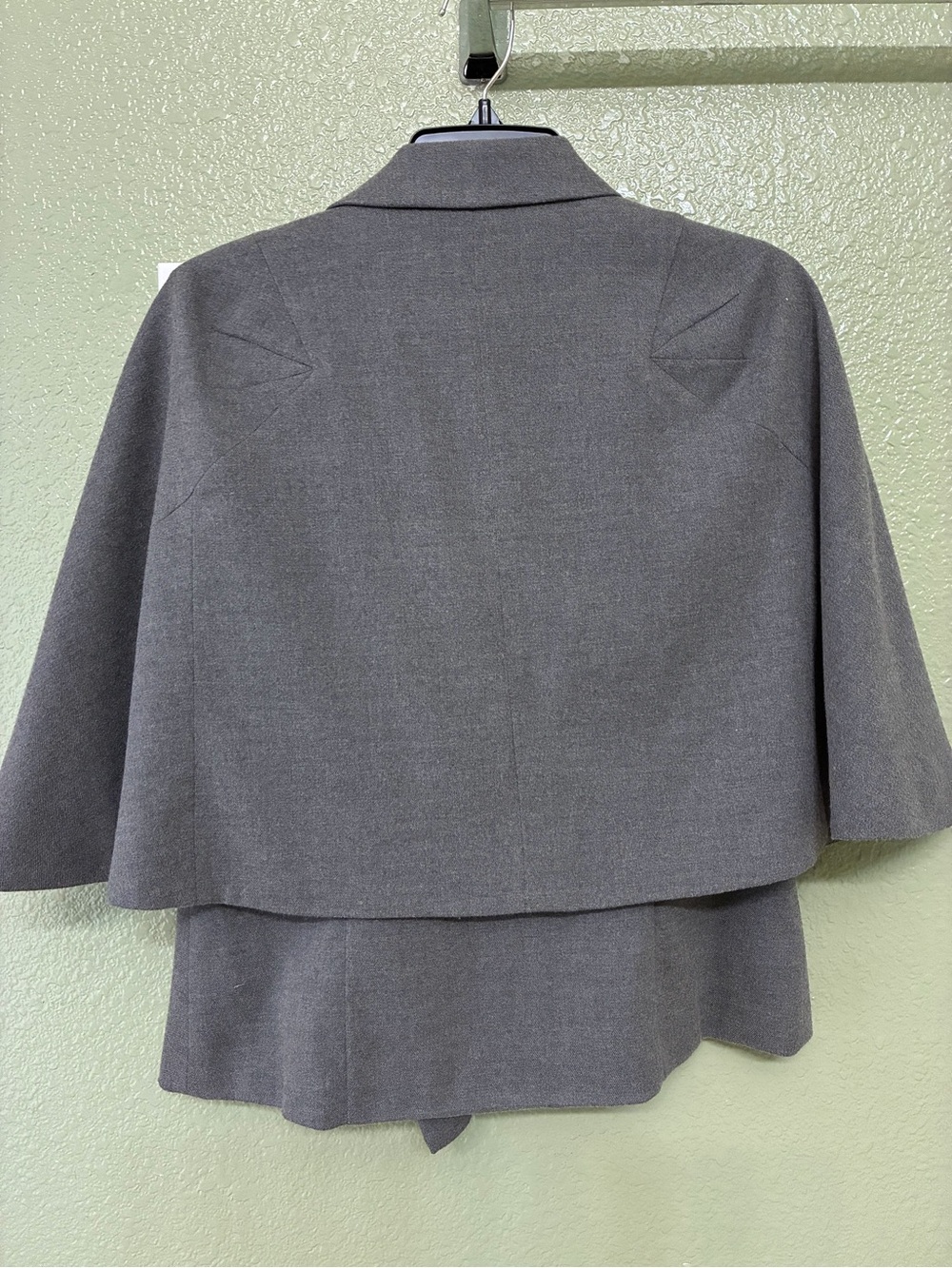 Worthington Gray Double-Breasted Cape Blazer